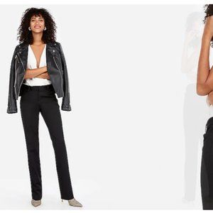 Express Mid Rise Straight Leg Columnist Pant-Black